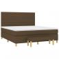 Preview: Boxspringbett mit Matratze Dunkelbraun 160x200 cm Stoff