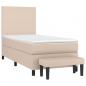 Preview: Boxspringbett mit Matratze Cappuccino-Braun 90x200cm Kunstleder