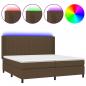 Preview: Boxspringbett mit Matratze & LED Dunkelbraun 200x200 cm Stoff