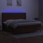 Preview: Boxspringbett mit Matratze & LED Dunkelbraun 200x200 cm Stoff