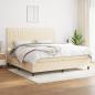 Preview: ARDEBO.de - Boxspringbett mit Matratze Creme 200x200 cm Stoff