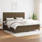 Preview: ARDEBO.de - Boxspringbett mit Matratze Dunkelbraun 200x200 cm Stoff