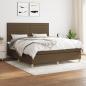 Preview: ARDEBO.de - Boxspringbett mit Matratze Dunkelbraun 180x200 cm Stoff