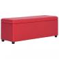 Preview: ARDEBO.de - Bank mit Staufach 116 cm Rot Kunstleder