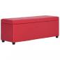 Preview: Bank mit Staufach 116 cm Rot Kunstleder