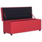 Preview: Bank mit Staufach 116 cm Rot Kunstleder