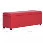 Preview: Bank mit Staufach 116 cm Rot Kunstleder