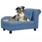 Preview: ARDEBO.de - Hundesofa mit Kissen Blau 83x44x44 cm Plüsch