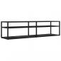 Preview: TV-Schrank Schwarz Marmor-Optik 160x40x40,5 cm Hartglas