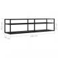 Preview: TV-Schrank Schwarz Marmor-Optik 160x40x40,5 cm Hartglas