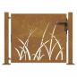 Preview: Gartentor 105x80 cm Cortenstahl Gras-Design