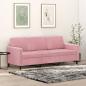 Preview: ARDEBO.de - 3-Sitzer-Sofa Rosa 180 cm Samt