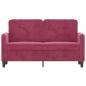 Preview: 2-Sitzer-Sofa Weinrot 120 cm Samt