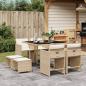 Preview: ARDEBO.de - 9-tlg. Garten-Essgruppe mit Kissen Beige Poly Rattan