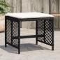 Preview: ARDEBO.de - Gartenhocker mit Kissen 4 Stk. Schwarz 41x41x36 cm Poly Rattan