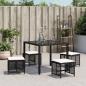 Preview: Gartenhocker mit Kissen 4 Stk. Schwarz 41x41x36 cm Poly Rattan