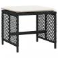 Preview: Gartenhocker mit Kissen 4 Stk. Schwarz 41x41x36 cm Poly Rattan