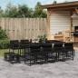 Preview: ARDEBO.de - 13-tlg. Garten-Essgruppe mit Kissen Schwarz Poly Rattan