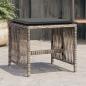 Preview: ARDEBO.de - Gartenhocker mit Kissen 4 Stk. Grau 41x41x36 cm Poly Rattan