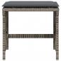 Preview: Gartenhocker mit Kissen 4 Stk. Grau 41x41x36 cm Poly Rattan