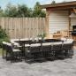 Preview: ARDEBO.de - 13-tlg. Garten-Essgruppe mit Kissen Schwarz Poly Rattan