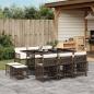 Preview: ARDEBO.de - 11-tlg. Garten-Essgruppe mit Kissen Braun Poly Rattan