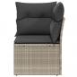 Preview: Garten-Ecksofa mit Kissen Hellgrau Poly Rattan