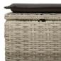 Preview: Gartenhocker mit Kissen Hellgrau 55x55x37 cm Poly Rattan