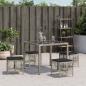 Preview: Gartenhocker mit Kissen 4 Stk. Hellgrau 41x41x36 cm Poly Rattan