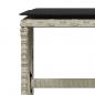 Preview: Gartenhocker mit Kissen 4 Stk. Hellgrau 41x41x36 cm Poly Rattan