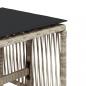 Preview: Gartenhocker mit Kissen 4 Stk. Hellgrau 41x41x36 cm Poly Rattan