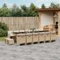 Preview: ARDEBO.de - 17-tlg. Garten-Essgruppe mit Kissen Beige Poly Rattan