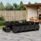 Preview: ARDEBO.de - 15-tlg. Garten-Essgruppe mit Kissen Schwarz Poly Rattan