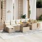 Preview: ARDEBO.de - 8-tlg. Garten-Sofagarnitur mit Kissen Beige Poly Rattan