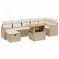 Preview: 8-tlg. Garten-Sofagarnitur mit Kissen Beige Poly Rattan