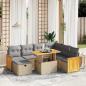 Preview: ARDEBO.de - 8-tlg. Garten-Sofagarnitur mit Kissen Beige Poly Rattan