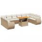 Preview: 11-tlg. Garten-Sofagarnitur mit Kissen Beige Poly Rattan