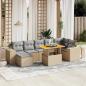 Preview: ARDEBO.de - 8-tlg. Garten-Sofagarnitur mit Kissen Beige Poly Rattan