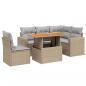 Preview: 6-tlg. Garten-Sofagarnitur mit Kissen Beige Poly Rattan