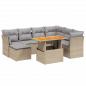 Preview: 8-tlg. Garten-Sofagarnitur mit Kissen Beige Poly Rattan