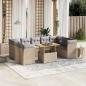 Preview: ARDEBO.de - 10-tlg. Garten-Sofagarnitur mit Kissen Beige Poly Rattan