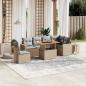 Preview: ARDEBO.de - 7-tlg. Garten-Sofagarnitur mit Kissen Beige Poly Rattan