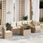 Preview: ARDEBO.de - 7-tlg. Garten-Sofagarnitur mit Kissen Beige Poly Rattan