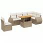 Preview: 7-tlg. Garten-Sofagarnitur mit Kissen Beige Poly Rattan