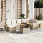 Preview: ARDEBO.de - 8-tlg. Garten-Sofagarnitur mit Kissen Beige Poly Rattan