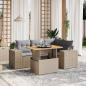 Preview: ARDEBO.de - 5-tlg. Garten-Sofagarnitur mit Kissen Beige Poly Rattan