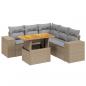 Preview: 6-tlg. Garten-Sofagarnitur mit Kissen Beige Poly Rattan