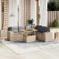 Preview: ARDEBO.de - 7-tlg. Garten-Sofagarnitur mit Kissen Beige Poly Rattan