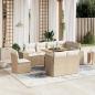 Preview: ARDEBO.de - 9-tlg. Garten-Sofagarnitur mit Kissen Beige Poly Rattan