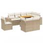 Preview: 9-tlg. Garten-Sofagarnitur mit Kissen Beige Poly Rattan